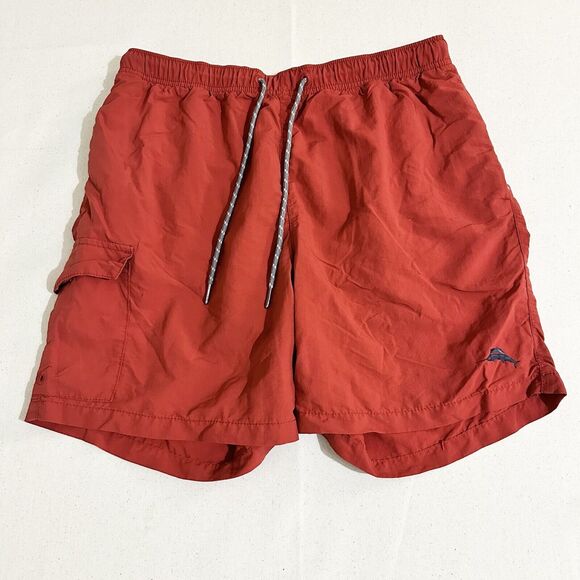 Tommy Bahama Reversible Swim Trunks Bright Orange Men's Medium - Picture 1 of 8